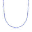 20.00 ct. t.w. Tanzanite Tennis Necklace in Sterling Silver