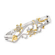 .25 ct. t.w. Diamond Sea Life Bangle Bracelet in Two-Tone Sterling Silver