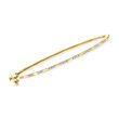.10 ct. t.w. Diamond Striped Bangle Bracelet in 14kt Yellow Gold