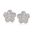 .79 ct. t.w. Diamond Flower Stud Earrings in 14kt White Gold