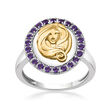 .40 ct. t.w. Amethyst Virgo Zodiac Ring in Two-Tone Sterling Silver