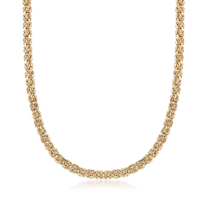 18kt Yellow Gold Byzantine Necklace