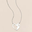 Sterling Silver Dog Silhouette Heart Necklace