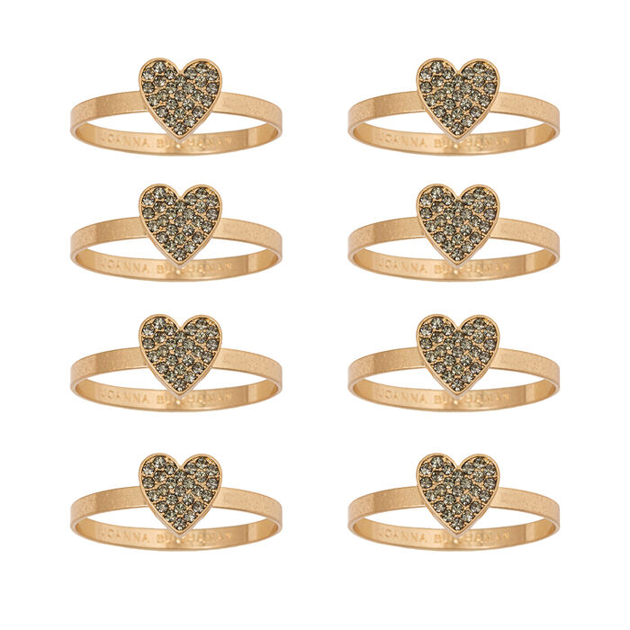 Joanna Buchanan Set of 8 Heart Napkin Rings