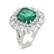 4.75 Carat Emerald and 4.86 ct. t.w. Diamond Ring in 18kt White Gold