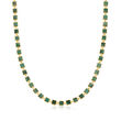 30.00 ct. t.w. Emerald Square-Link Necklace in 18kt Gold Over Sterling