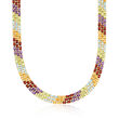 54.25 ct. t.w. Multi-Gemstone Necklace in 18kt Gold Over Sterling