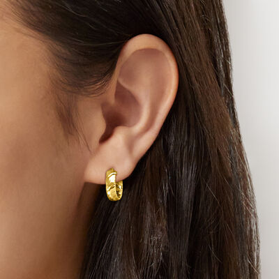 Italian 10kt Yellow Gold Twisted Hoop Earrings
