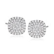 C. 1990 Vintage 2.50 ct. t.w. Diamond Square Earrings in 14kt White Gold