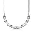 Sterling Silver Curved Bar Link Necklace