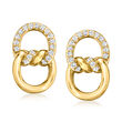 Roberto Coin &quot;Cialoma&quot; .16 ct. t.w. Diamond Knot Stud Earrings in 18kt Yellow Gold