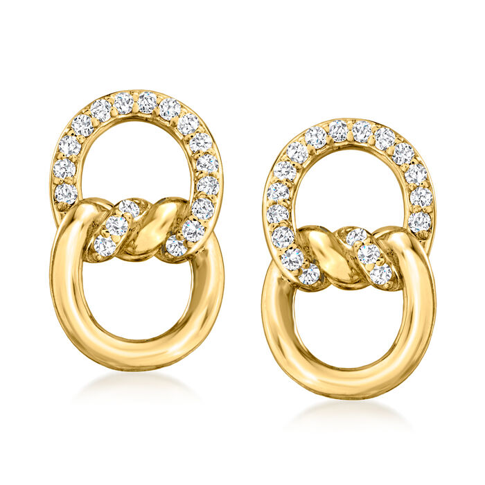 Roberto Coin &quot;Cialoma&quot; .16 ct. t.w. Diamond Knot Stud Earrings in 18kt Yellow Gold