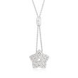 C. 2000 Vintage Giorgio Visconti .25 ct. t.w. Diamond Star Necklace in 18kt White Gold