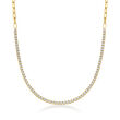 2.00 ct. t.w. Diamond Tennis Paper Clip Link Necklace in 18kt Gold Over Sterling