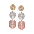 2.00 ct. t.w. Diamond Drop Earrings in 14kt Tri-Colored Gold