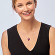 9.75 Carat Ruby and .20 ct. t.w. White Topaz Heart Pendant Necklace in 18kt Gold Over Sterling 18-inch