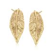 14kt Yellow Gold Over Sterling Silver Leaf Earrings