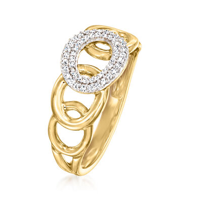 .12 ct. t.w. Diamond Oval-Link Ring in 10kt Yellow Gold