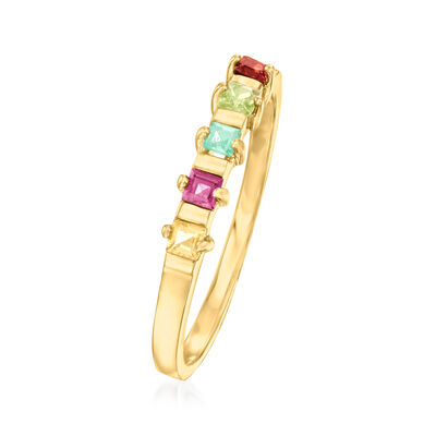 Personalized Band Ring in 14kt Gold  3 to 5 Birthstones