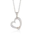 Phillip Gavriel &quot;Italian Cable&quot; Diamond-Accented Heart Pendant Necklace in Sterling Silver and 18kt Gold