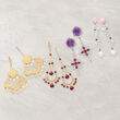 Cultured Pearl, Opal and 1.30 ct. t.w. Multi-Gemstone Drop Earrings in Sterling Silver