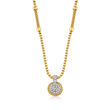 ALOR &quot;Chain Reaction&quot; .19 ct. t.w. Diamond Yellow Stainless Steel Pendant Necklace with 18kt White Gold