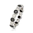 2.00 ct. t.w. Black and White Diamond Eternity Band in 14kt White Gold