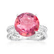 4.90 Carat Pink Mystic Quartz Ring in Sterling Silver