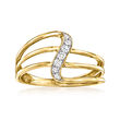 .10 ct. t.w. Diamond Wave Ring in 18kt Yellow Gold