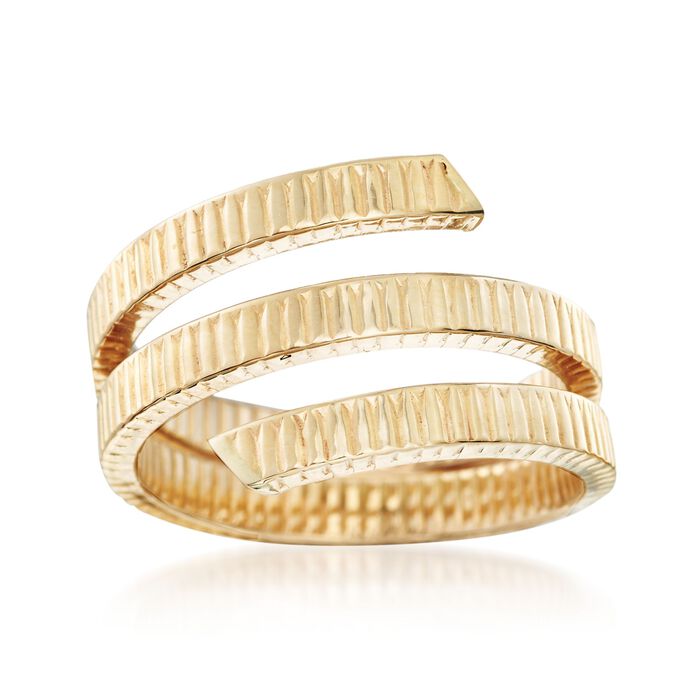 Italian 14kt Yellow Gold Ribbed Coil Ring