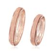 C. 2000 Vintage 14kt Rose Gold His-And-Hers Bridal Set: Two Wedding Rings