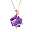 6.00 Carat Amethyst Pendant Necklace with Diamond Accents in 18kt Rose Gold Over Sterling
