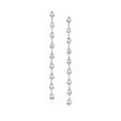 1.05 ct. t.w. Baguette and Round Diamond Linear Drop Earrings in 14kt White Gold