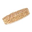 18kt Yellow Gold Over Sterling Silver Textured Multi-Row Link Bracelet