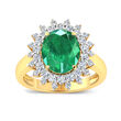 3.10 Carat Emerald Ring with .79 ct. t.w. Diamonds in 14kt Yellow Gold