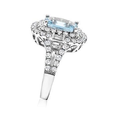 2.20 Carat Aquamarine Ring with 1.49 ct. t.w. Diamonds in 14kt White Gold
