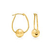 14kt Yellow Gold Bead Hoop Earrings