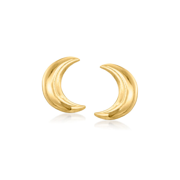 14kt Yellow Gold Moon Stud Earrings