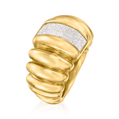 Italian Shimmer Enamel Ring in 18kt Gold Over Sterling
