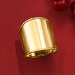 Italian 14kt Yellow Gold Textured and Polished Wide Ring