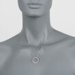 Roberto Coin .42 ct. t.w. Diamond Open Circle Necklace in 18kt White Gold 18-inch