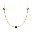 C. 1960 Vintage .18 ct. t.w. Diamond Station Necklace with Black Enamel in 14kt Yellow Gold