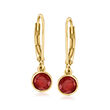 1.50 ct. t.w. Bezel-Set Ruby Drop Earrings in 18kt Gold Over Sterling