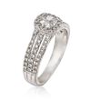 Henri Daussi .89 ct. t.w. Diamond Engagement Ring in 18kt White Gold