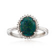 Black Opal and .13 ct. t.w. Diamond Ring in Sterling Silver