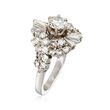 C. 1970 Vintage 2.00 ct. t.w. Diamond Cluster Ring in 18kt White Gold