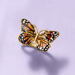 Italian Multicolored Enamel Butterfly Ring