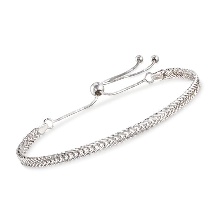 Sterling Silver Wheat Chain Bolo Bracelet
