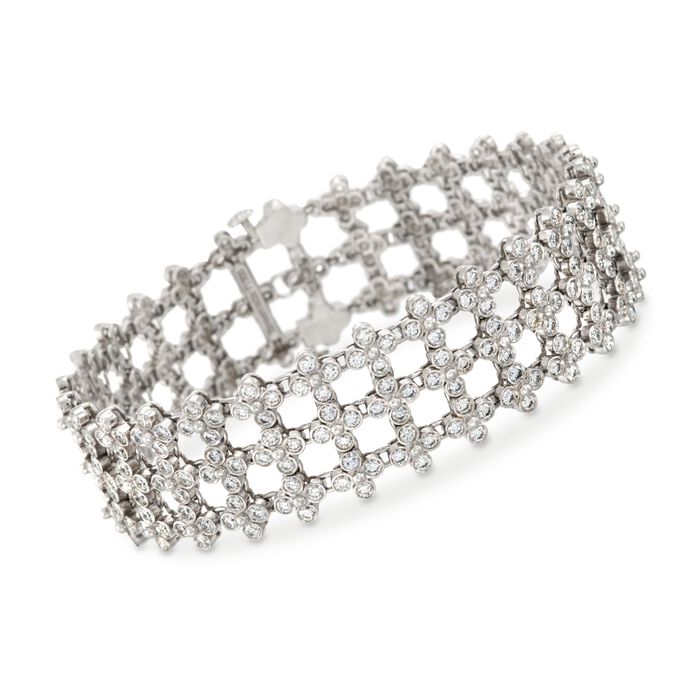 C. 1970 Vintage Tiffany Jewelry 8.50 ct. t.w. Diamond Lattice Bracelet in Platinum