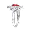 1.30 Carat Ruby Ring with .76 ct. t.w. Diamonds in 14kt White Gold